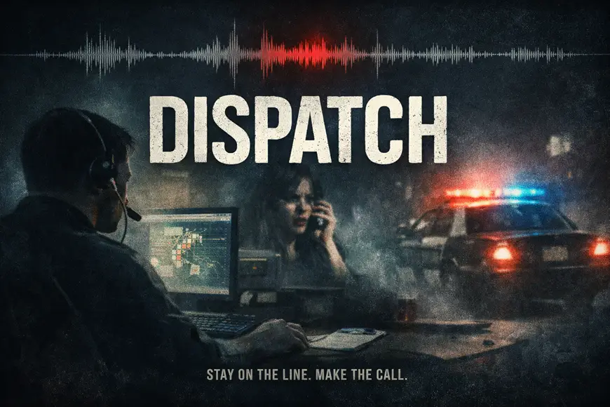 "ملصق دعائي للعبة Dispatch يظهر أجواء التوتر والعمل الميداني، ويُستخدم داخل المقال لتوضيح طابع اللعبة."