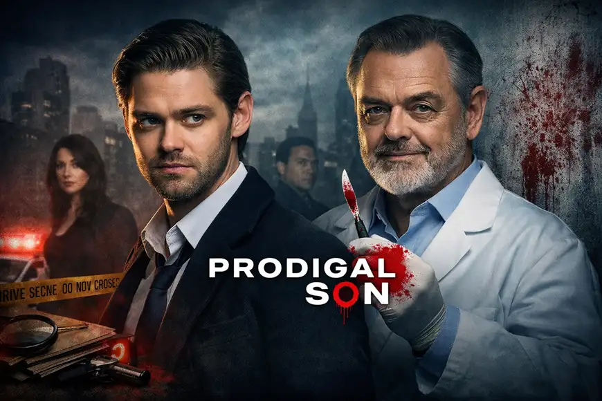 صورة من مسلسل Prodigal Son تُظهر أجواء التحقيقات والجريمة في إطار درامي نفسي.