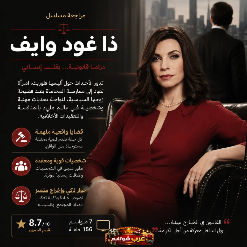 إنفوجرافيك مراجعة مسلسل ذا غود وايف – دراما قانونية بلمسة إنسانية