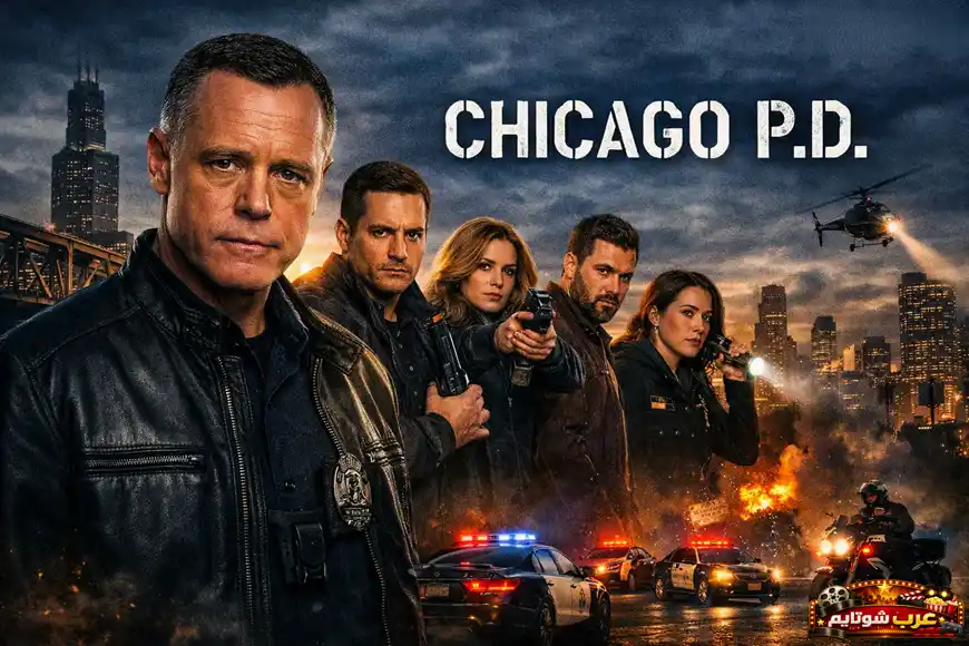 ملصق لمسلسل «Chicago P.D.» يظهر فريق وحدة الاستخبارات في شرطة شيكاغو داخل مشهد مليء بالأكشن والتوتر في المدينة.
