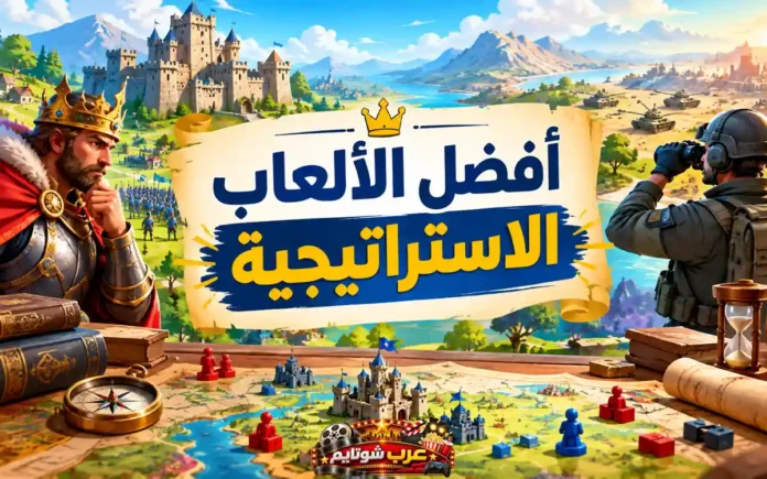 لوحة فنية تجمع بين العصور الوسطى والحروب الحديثة، تعبّر عن تطوّر الألعاب الاستراتيجية عبر الزمن.