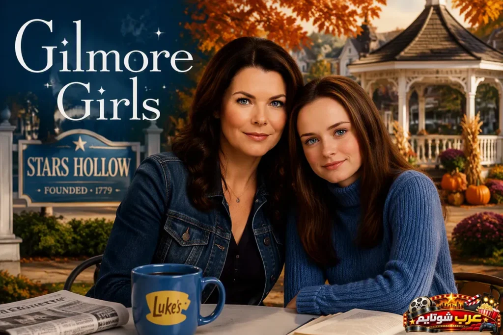 بوستر مسلسل فتيات غيلمور (Gilmore Girls) الذي يسلط الضوء على العلاقة المميزة بين الأم وابنتها في إطار عائلي كوميدي درامي