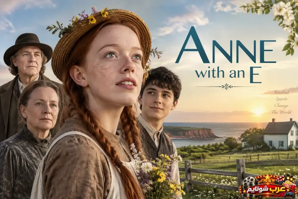 البوستر الرسمي لمسلسل آن مع إي (Anne with an E) - يضم آن شيرلي، غيلبرت بلايث، ماريلا وماثيو كاثبرت