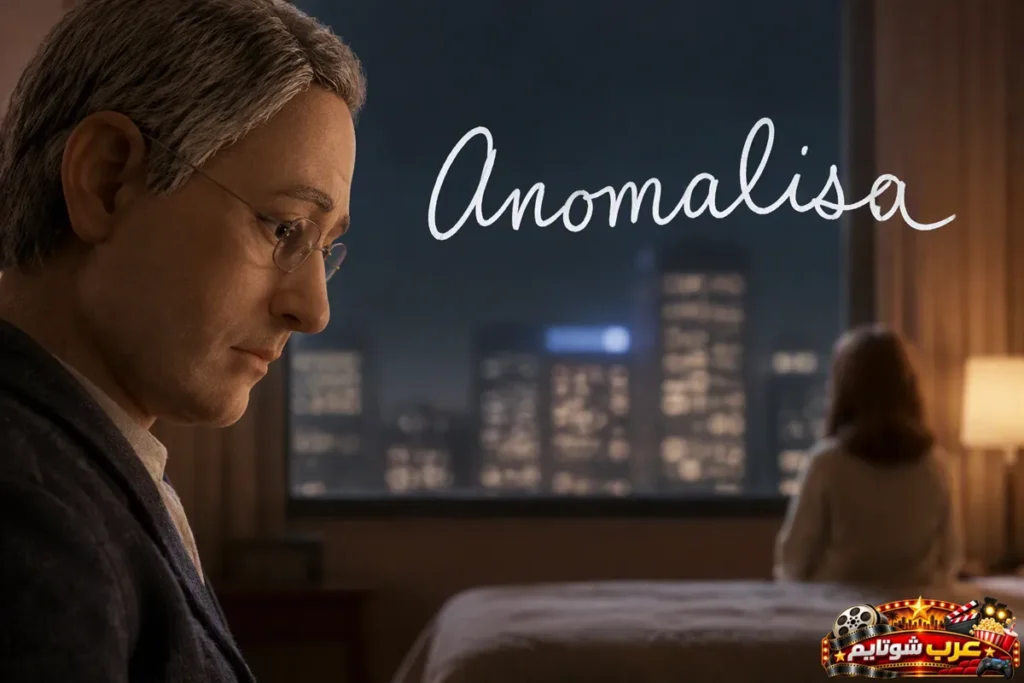 ملصق فيلم الأنيميشن أنوماليسا Anomalisa بتقنية إيقاف الحركة للمخرج تشارلي كوفمان