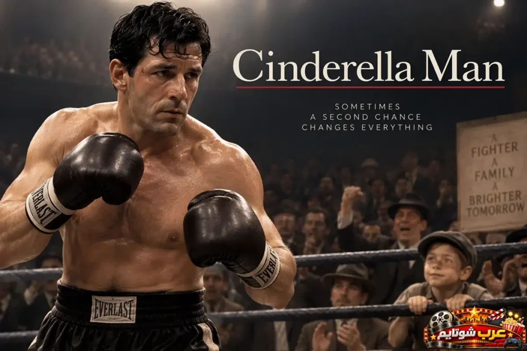 ملصق فيلم «Cinderella Man» يُظهر ملاكماً داخل حلبة الملاكمة أثناء إحدى النزالات، في مشهد يرمز إلى الإصرار والعودة القوية بعد الإخفاقات والتحديات.