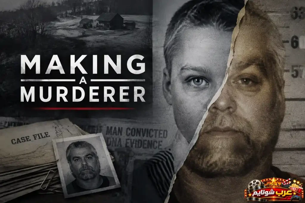 بوستر الوثائقي الجنائي Making a Murderer صناعة قاتل من نتفليكس يظهر فيه ستيفن أفيري وملفات القضية   